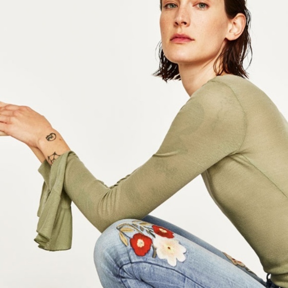 Zara The Skinny in Helen embroidered jeans 4 NWT - Picture 4 of 8